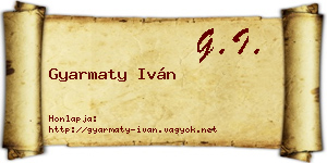 Gyarmaty Iván névjegykártya