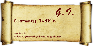 Gyarmaty Iván névjegykártya